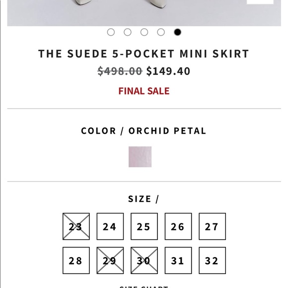 CURRENT/ELLIOT Five-Pocket Suede Mini Skirt 28 $498 - Picture 6 of 6